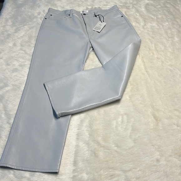 NWT AGOLDE recycled leather 90s pinch waist straight leg‎ pants - Picture 3 of 7